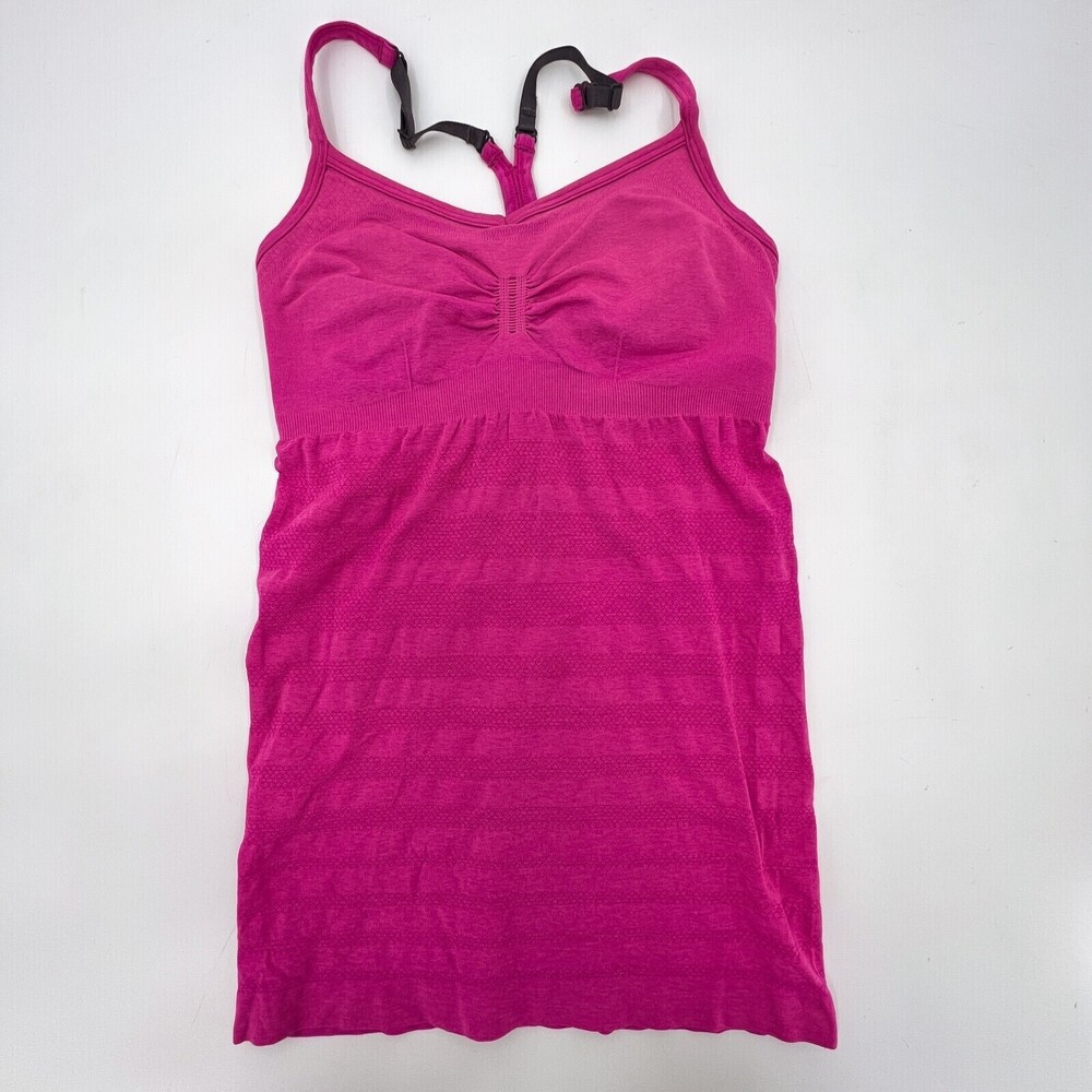 Lululemon Shirt Tank Womens 6 Dark Pink  34" Ebb & Flow Bra Tank Racerback